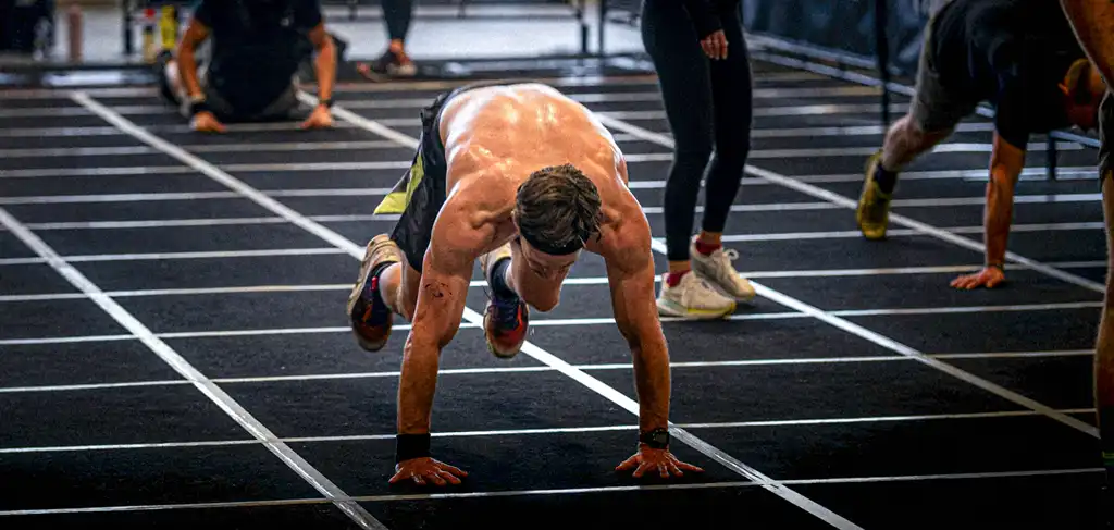 Burpee Broad Jump exercise in HYROX training at Re-Creation Sorrento